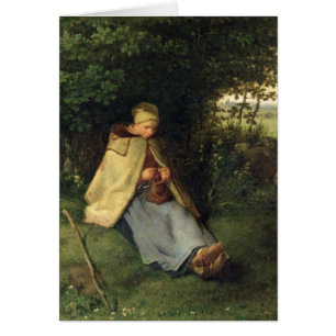 The Knitter or, The Seated Shepherdess, 1858-60 Cards
