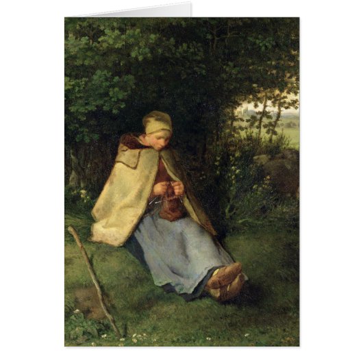 The Knitter or, The Seated Shepherdess, 1858-60 Cards (Front)