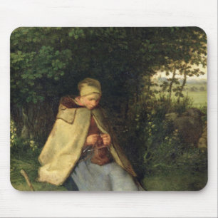 The Knitter or, The Seated Shepherdess, 1858-60 Mouse Pad