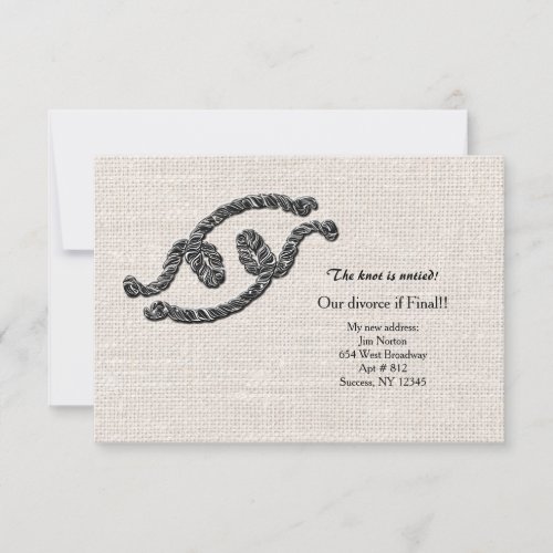 The Knot is Untied Divorce Announcement