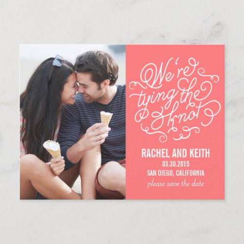 The Knot Save The Date Card _ Coral