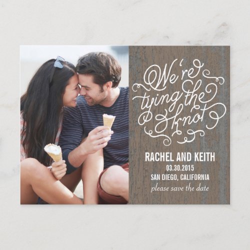 The Knot Save The Date Card _ Rustic Bark