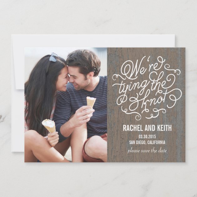 The Knot Save The Date - Rustic Bark