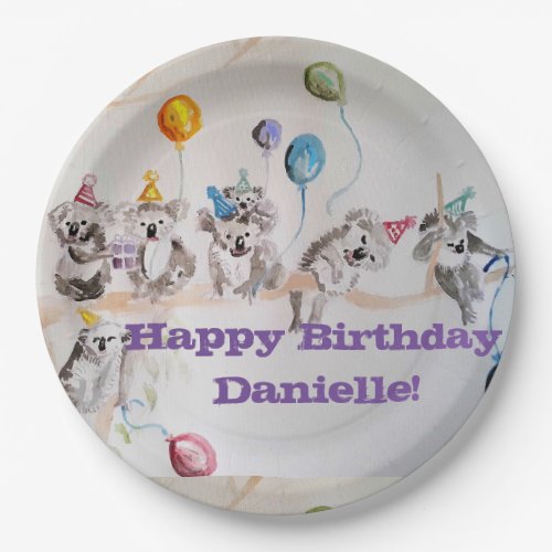 The Koala Bears Birthday Party Girls Paper Plate