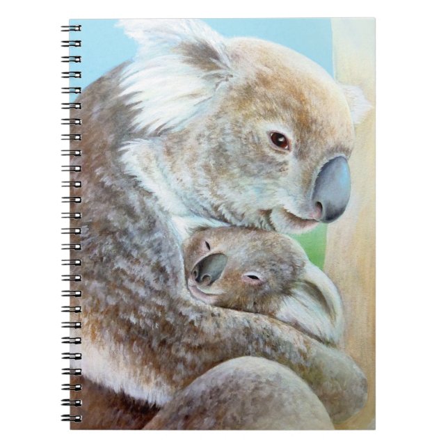 "The Koala cuddle" portrait fine art notebook (Front)