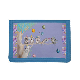 The Koalas Birthday floral Purple Girls Wallet