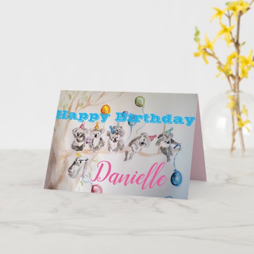 The Koalas Birthday Party Watercolour Childs Card