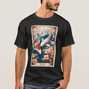 The Koi Fish Tarot Card Witchy Skeleton Botanical T-Shirt