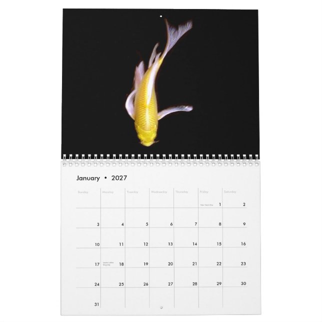 The Koi Series, by Sister C - Customized Calendar (Jan 2027)