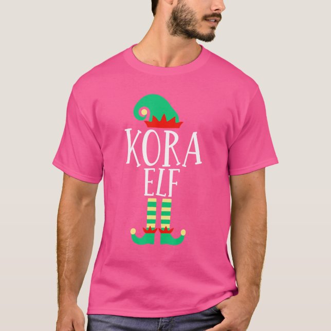 The Kora Elf Family Matching Christmas Pajamas T-Shirt (Front)