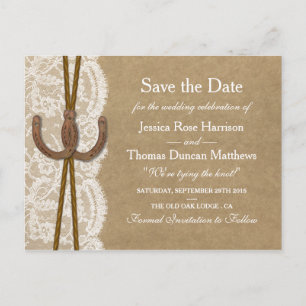 The Kraft, Lace & Horseshoe Collection Announcement Postcard