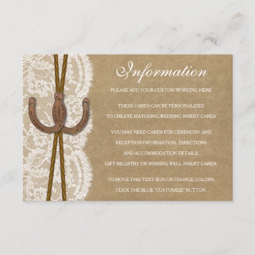 The Kraft Lace  Horseshoe Collection Detail Card