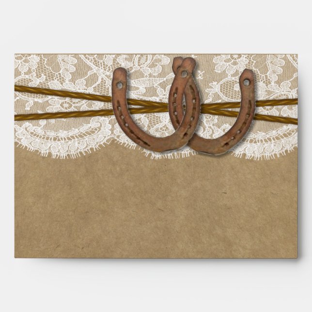 The Kraft, Lace & Horseshoe Collection Envelopes (Front)