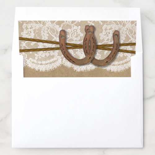 The Kraft Lace  Horseshoe Wedding Collection Envelope Liner