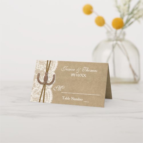 The Kraft Lace  Horseshoe Wedding Collection Place Card