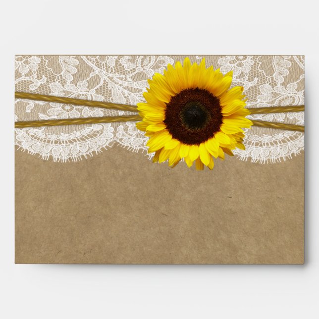 The Kraft, Lace & Sunflower Collection Envelopes (Front)