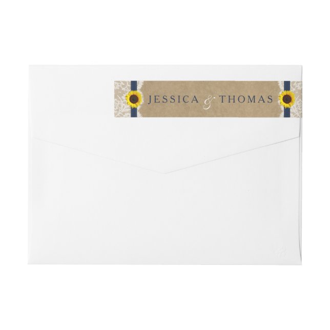 The Kraft, Lace & Sunflower Collection - Navy Wrap Around Label (Back)
