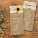 The Kraft, Lace & Sunflower Collection Programs<br><div class="desc">The Kraft, lace and sunflower collection is a stunning design featuring a lovely rustic Kraft paper effect background with a romantic vintage white lace effect trim finished with a stunning sunflower and twine. These programs can be personalized for your special occasion and would make the perfect template for any rustic...</div>