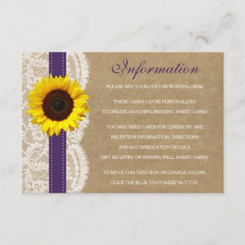 The Kraft Lace  Sunflower Collection _ Purple Enclosure Card