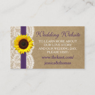 The Kraft, Lace & Sunflower Collection - Purple Enclosure Card