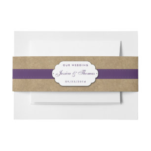 The Kraft, Lace & Sunflower Collection - Purple Invitation Belly Band
