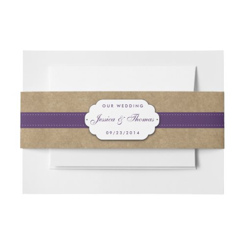 The Kraft Lace  Sunflower Collection _ Purple Invitation Belly Band