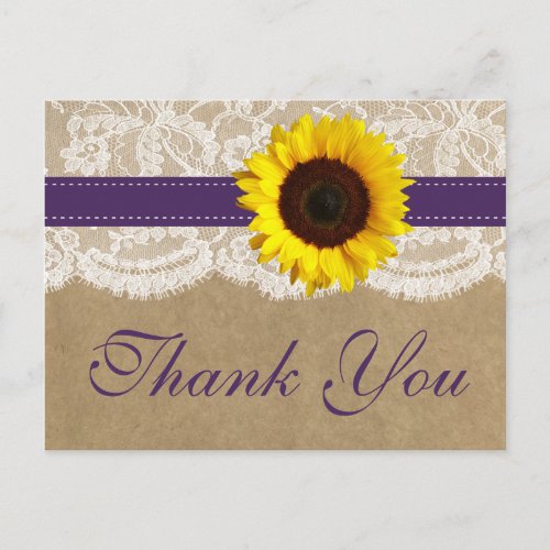 The Kraft Lace  Sunflower Collection _ Purple Postcard