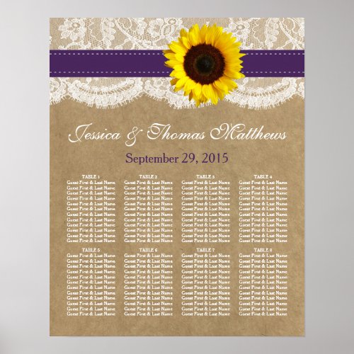 The Kraft Lace  Sunflower Collection _ Purple Poster