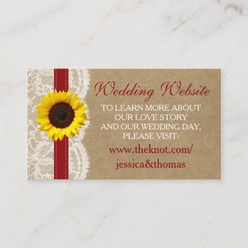 The Kraft Lace  Sunflower Collection _ Red Enclosure Card