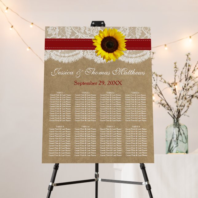 The Kraft, Lace & Sunflower Collection - Red Foam Board (In Situ (Stand))
