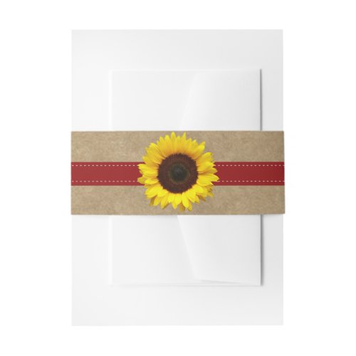 The Kraft Lace  Sunflower Collection _ Red Invitation Belly Band