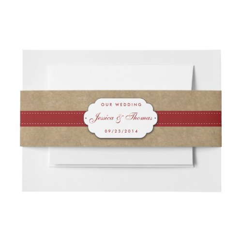 The Kraft Lace  Sunflower Collection _ Red Invitation Belly Band