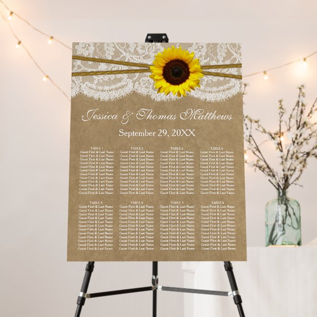 The Kraft, Lace & Sunflower Collection Seating Foam Board (In Situ (Stand))