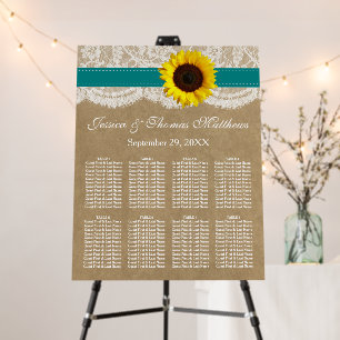 The Kraft, Lace & Sunflower Collection - Teal Foam Board