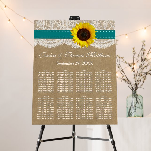 The Kraft, Lace & Sunflower Collection - Teal Foam Board (In Situ (Stand))
