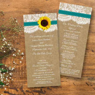 The Kraft, Lace & Sunflower Collection - Teal Program
