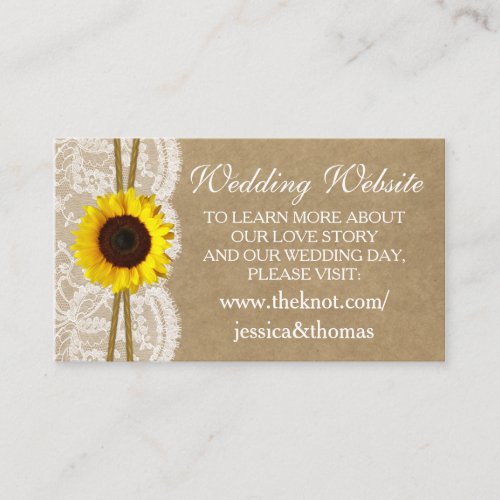 The Kraft Lace  Sunflower Collection Website Enclosure Card