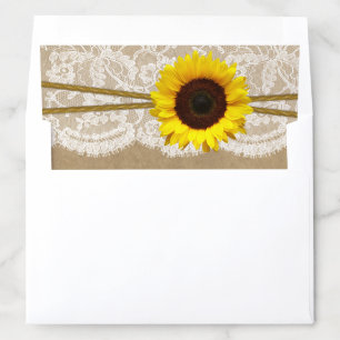 The Kraft, Lace & Sunflower Wedding Collection Envelope Liner