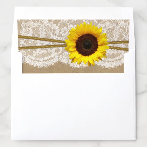 The Kraft Lace  Sunflower Wedding Collection Envelope Liner