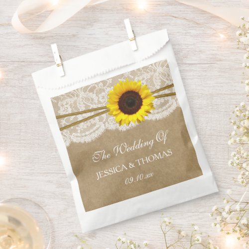 The Kraft Lace  Sunflower Wedding Collection Favor Bag