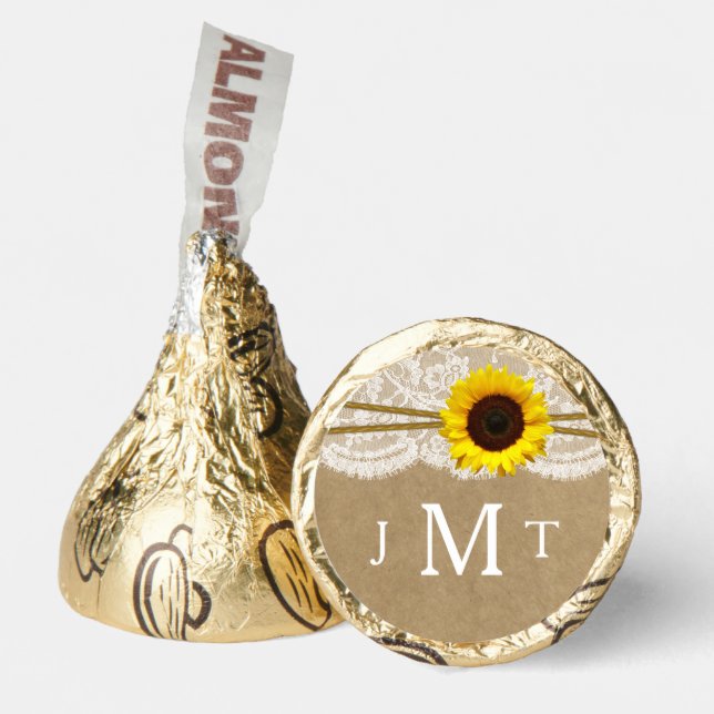 The Kraft, Lace & Sunflower Wedding Collection Hershey®'s Kisses® (Front)