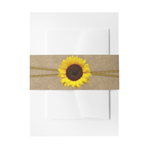 The Kraft Lace  Sunflower Wedding Collection Invitation Belly Band