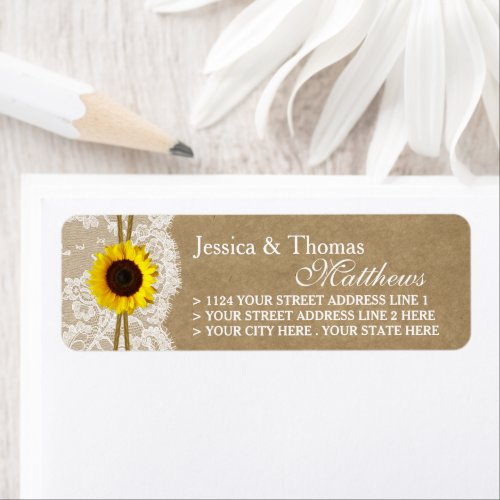 The Kraft Lace  Sunflower Wedding Collection Label