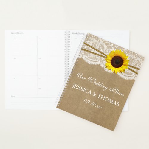The Kraft Lace  Sunflower Wedding Collection Planner