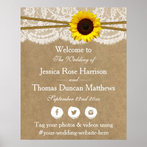 The Kraft Lace  Sunflower Wedding Collection Poster