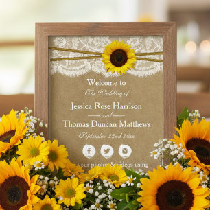 The Kraft, Lace & Sunflower Wedding Collection Poster