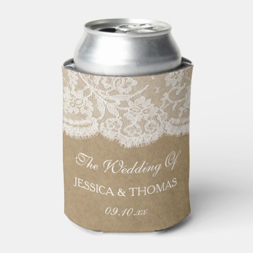 The Kraft  Lace Wedding Collection Can Cooler