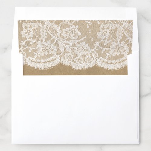 The Kraft  Lace Wedding Collection Envelope Liner