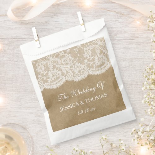 The Kraft  Lace Wedding Collection Favor Bag