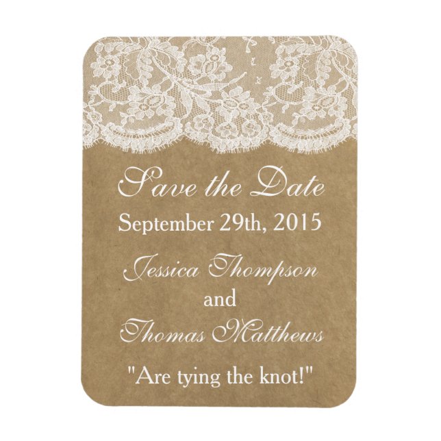 The Kraft & Lace Wedding Collection Magnet (Vertical)